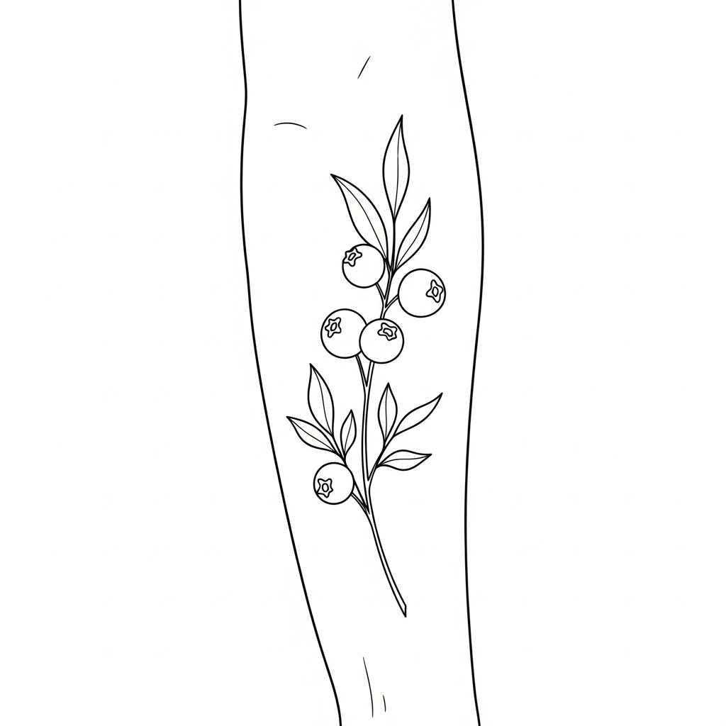 Tatuaje flash arándano