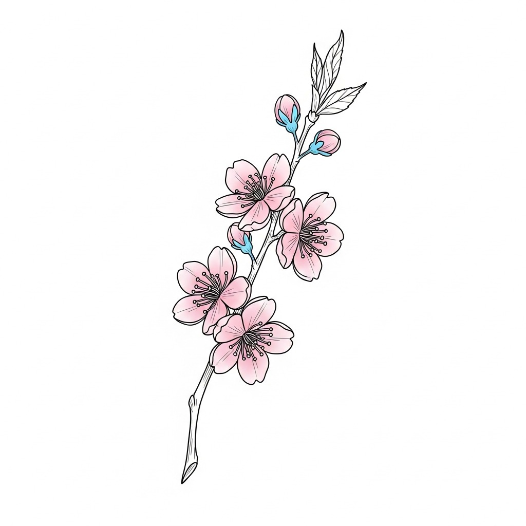 Tatuaje flash flor en color