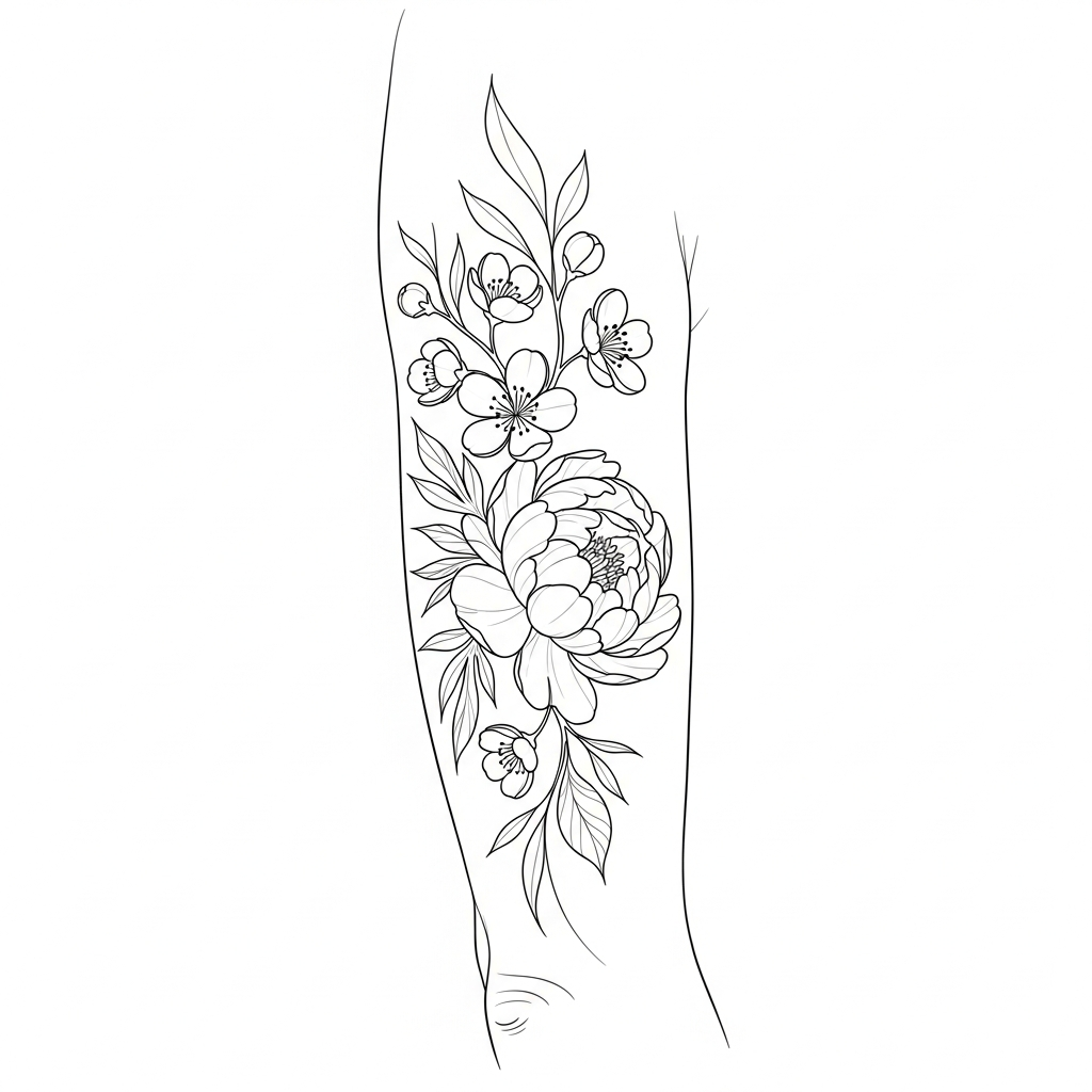 Tatuaje flash flores