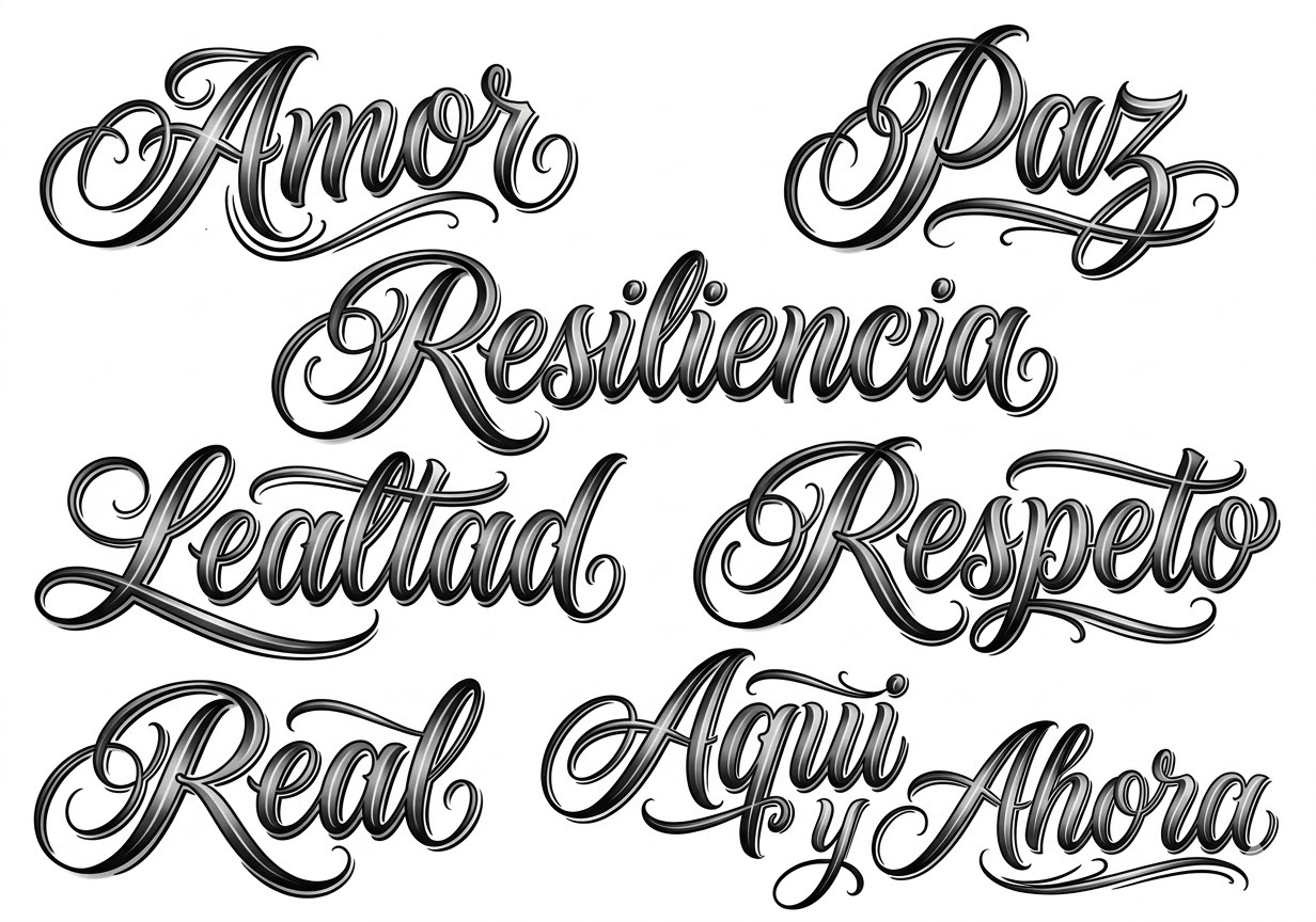 Tatuaje flash palabras y frases